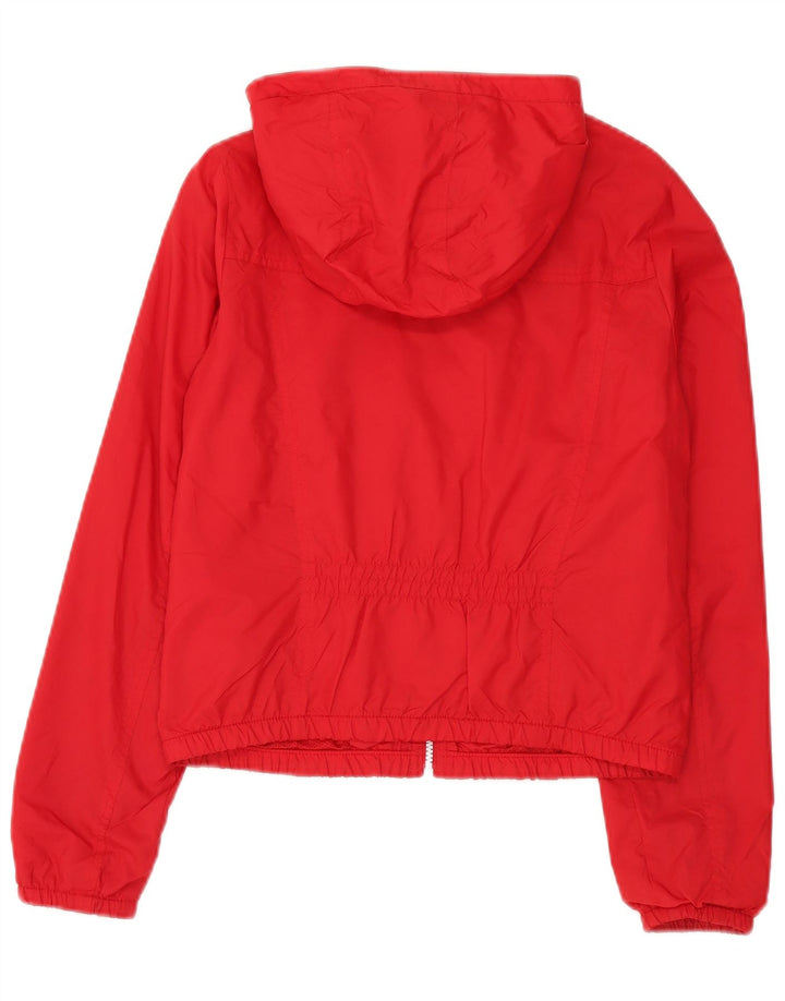 Hollister Veste de pluie à capuche pour femme UK 12 Medium Red Nylon