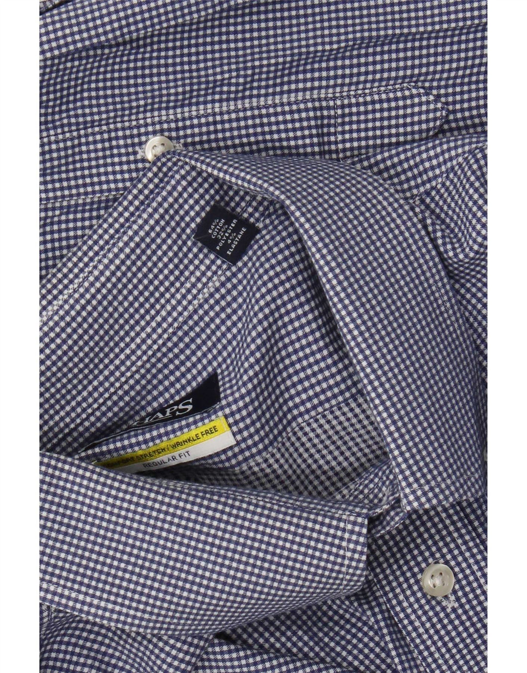 Chaps Chemise coupe régulière pour hommes Taille 18 2XL Coton vichy bleu