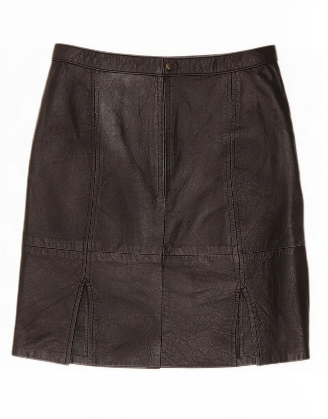 jupe en cuir femme vintage IT 44 Medium W30 Noir