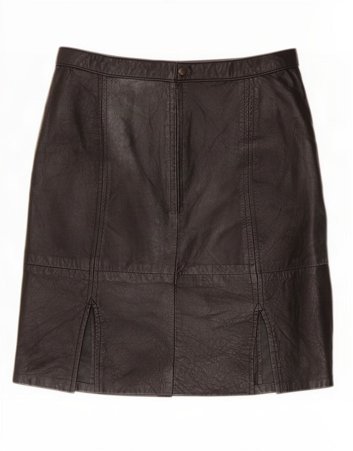 jupe en cuir femme vintage IT 44 Medium W30 Noir