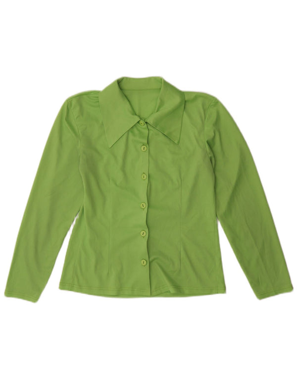 Chemisier chemise femme vintage UK 12 vert moyen