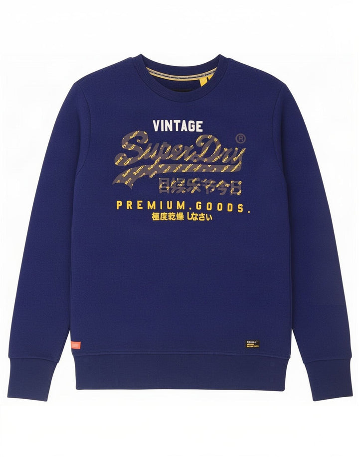 Superdry Sweat-Shirt Graphique Homme Bleu Moyen Coton