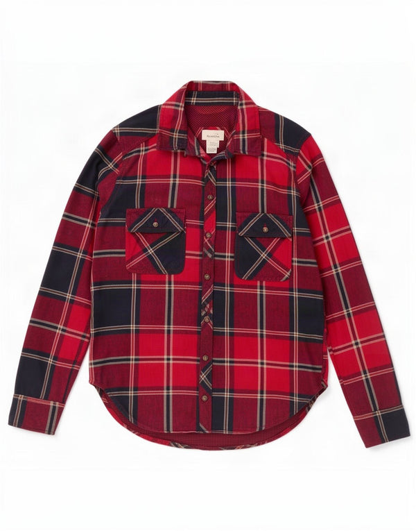 Abercrombie & Fitch Chemise femme UK 10 Petit coton à carreaux rouge