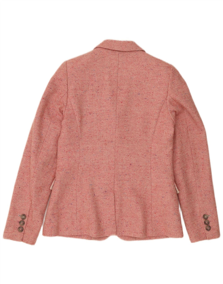 Joules Veste Blazer 2 Boutons Femme UK 8 Petite Laine Mouchetée Rose