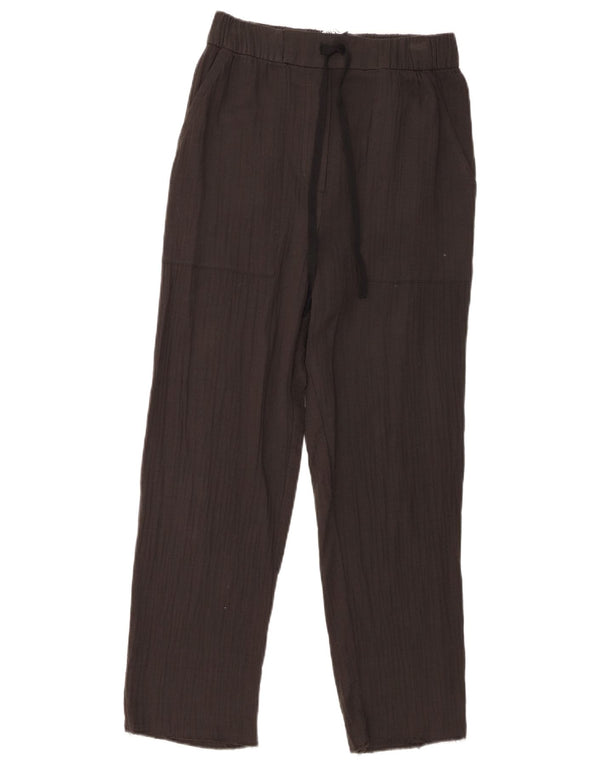 Zara Womens Straight Casual Trousers Small W26 L26 Grey Cotton