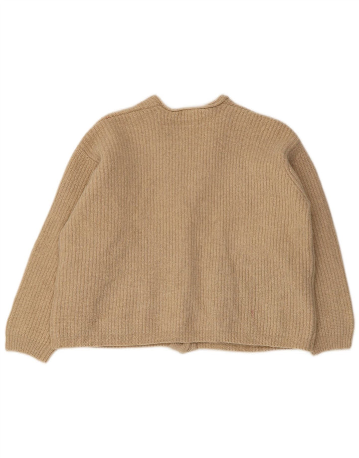 Dkny Cardigan surdimensionné pour femme UK 10 Petite laine beige