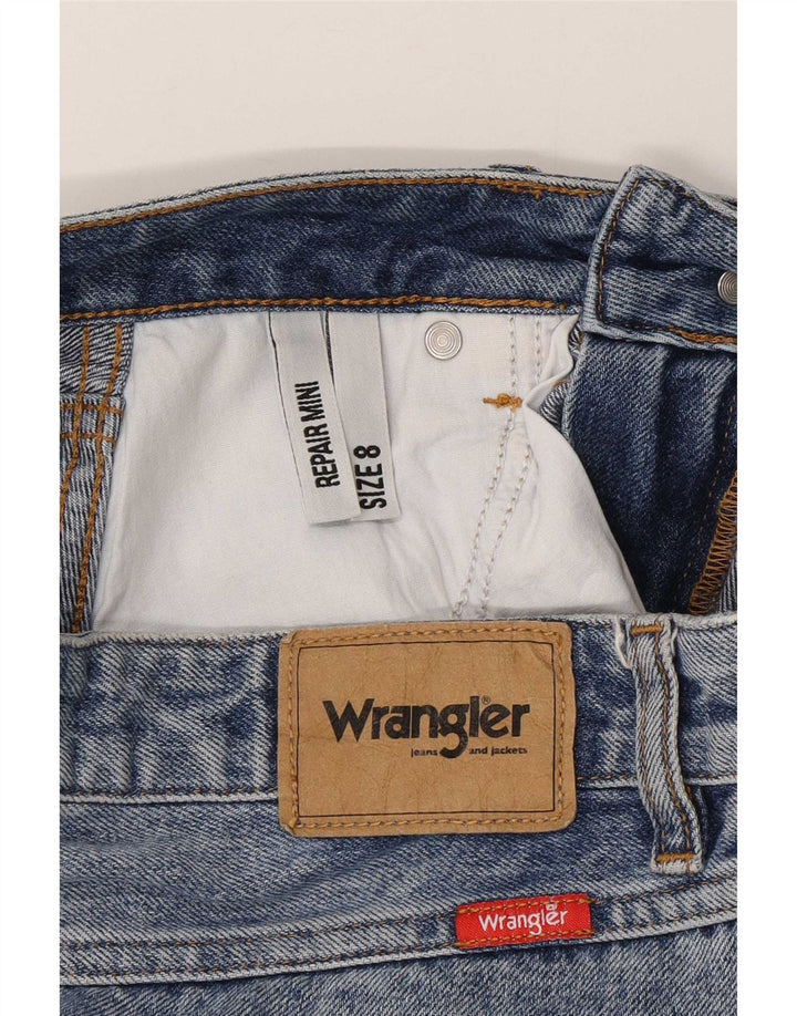 Wrangler Jupe en jean vieilli pour femme UK 8 Small W27 Bleu