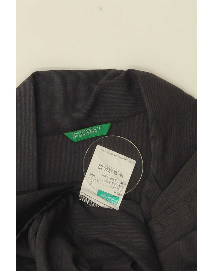 Benetton Chemise surdimensionnée pour femme UK 10 Small Gris Coton