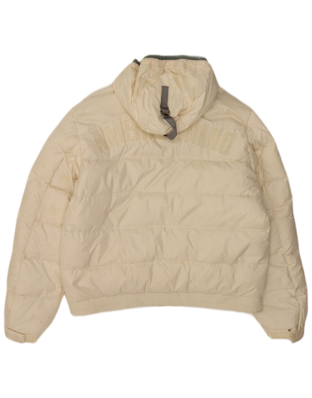 Americanino Veste matelassée à capuche graphique pour homme UK 40 Large Blanc Polyester