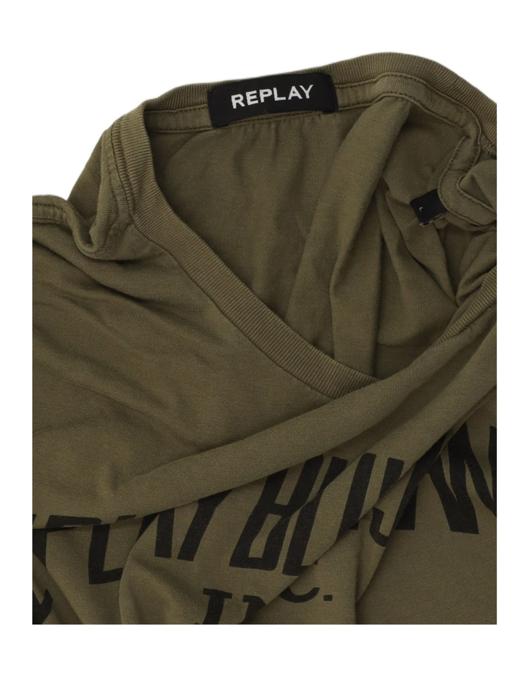 REPLAY T-Shirt Graphique Homme Kaki Large