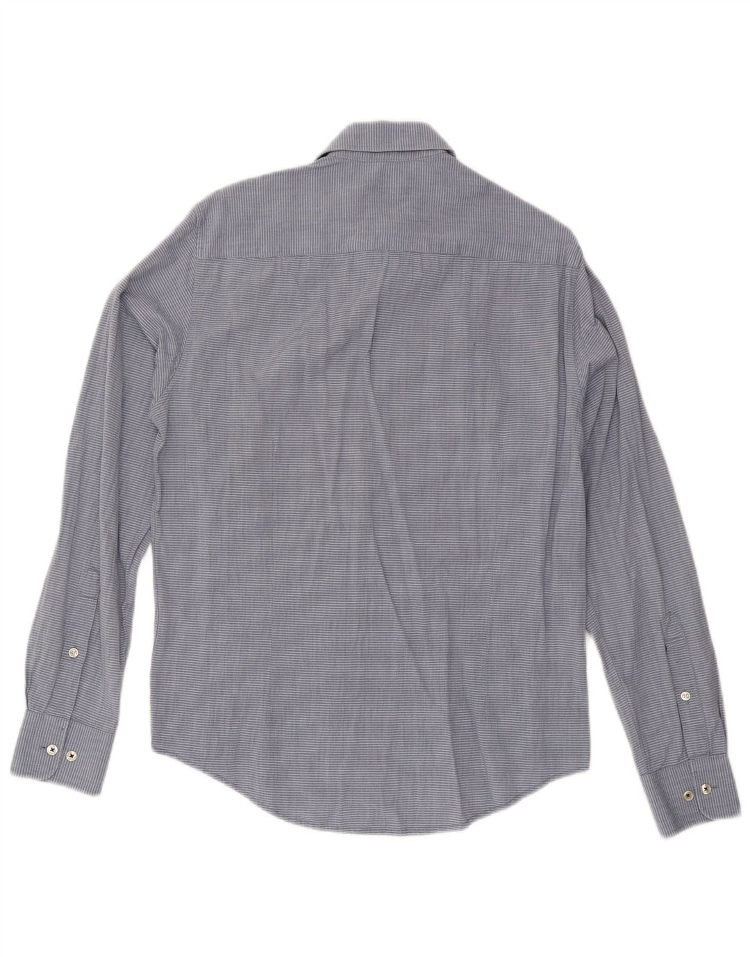 Armani Jeans Chemise sur mesure pour homme en coton à fines rayures bleu moyen