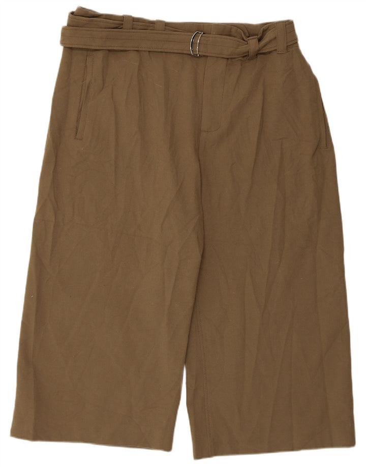 Pantalon Capri Femme Zara 2XL W36 L20 Kaki Polyester