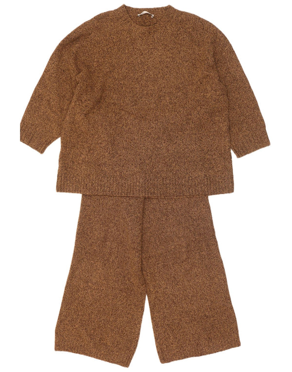 Zara Ensemble 2 pièces surdimensionné à manches 3/4 pour femme UK 14 Medium W30 L28 Marron