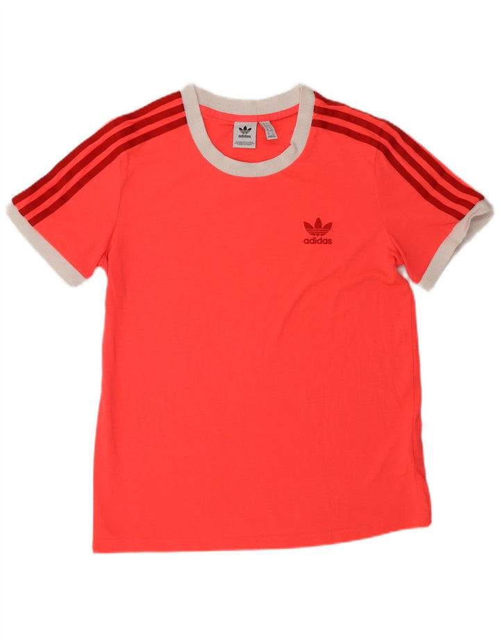 ADIDAS T-shirt pour femme UK 12 Orange moyen Polyester