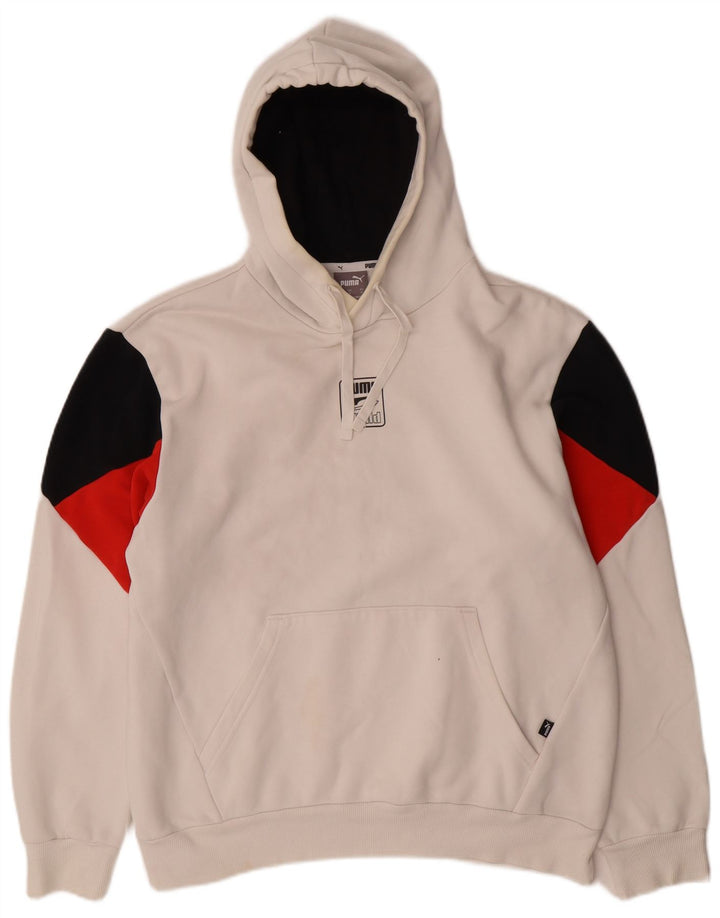 Puma Sweat à Capuche Graphique Homme Blanc cassé Colourblock