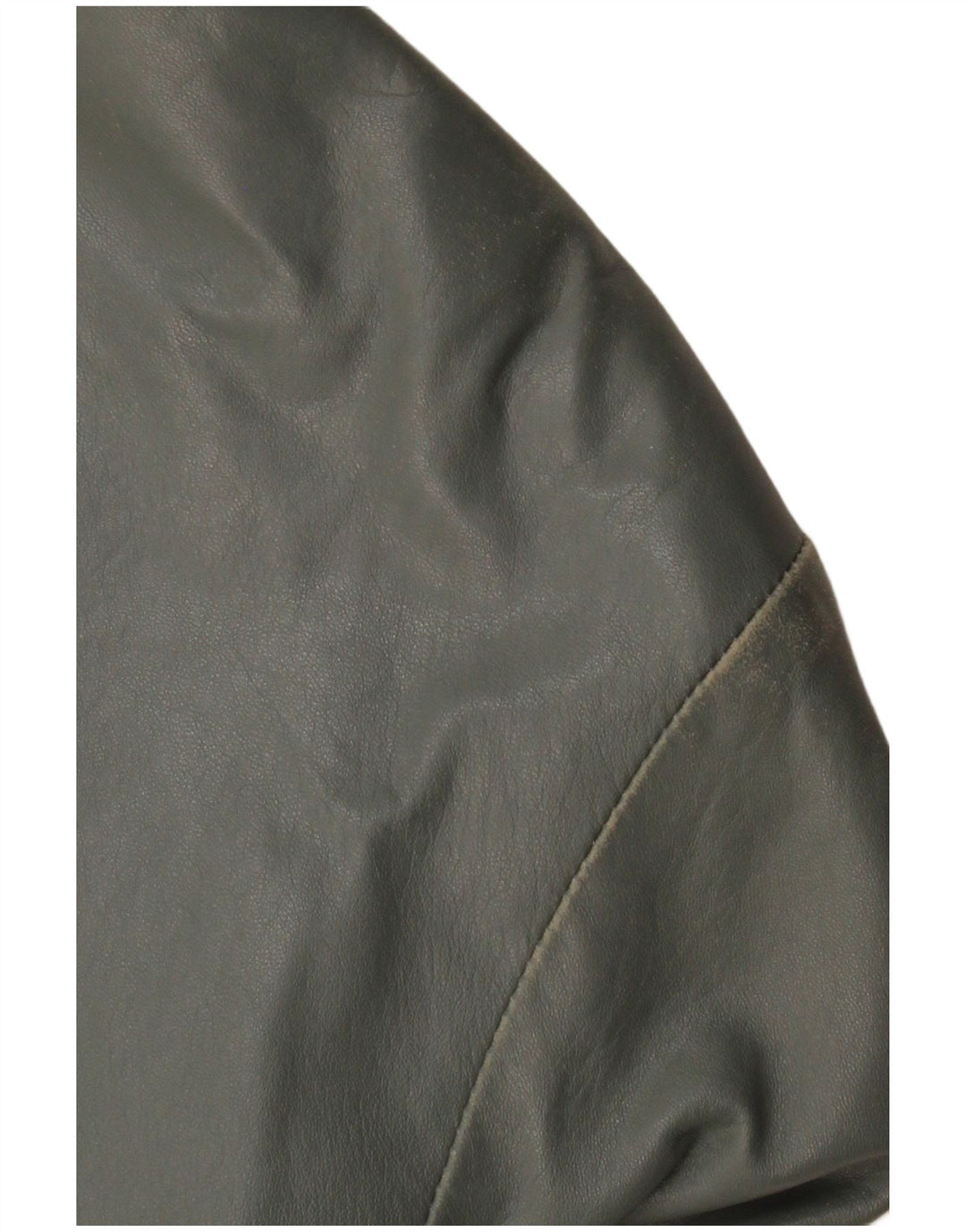 VINTAGE Veste bomber en cuir femme UK 12 Cuir gris moyen