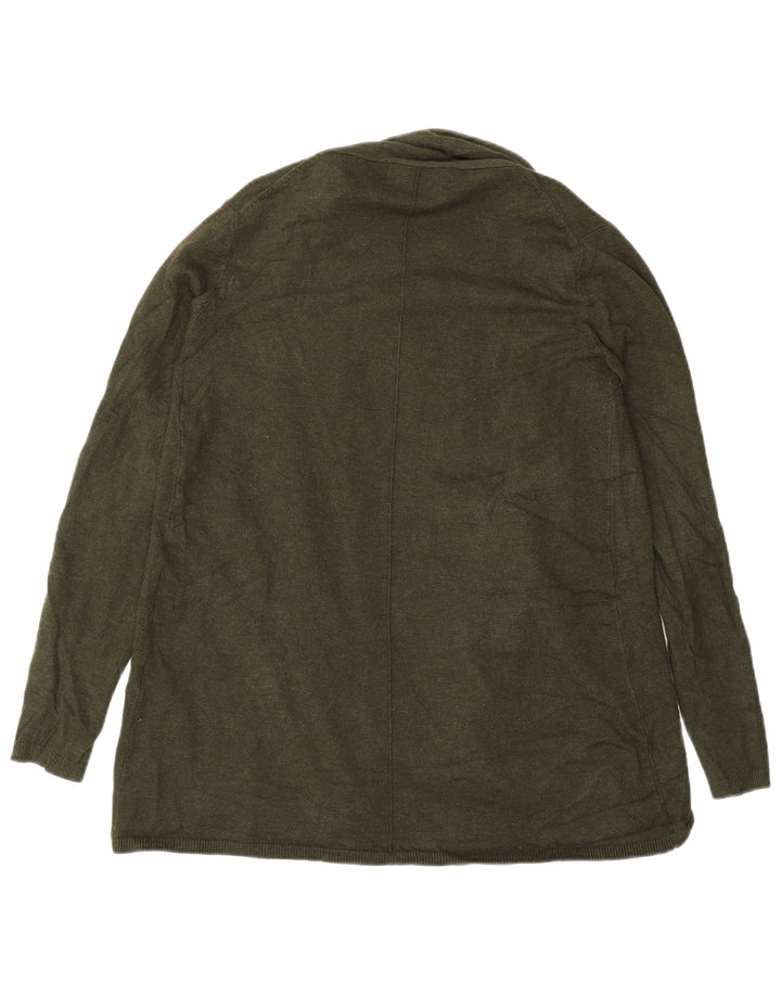 Zara Pull Cardigan Ouvert Femme UK 12 Viscose Vert Moyen