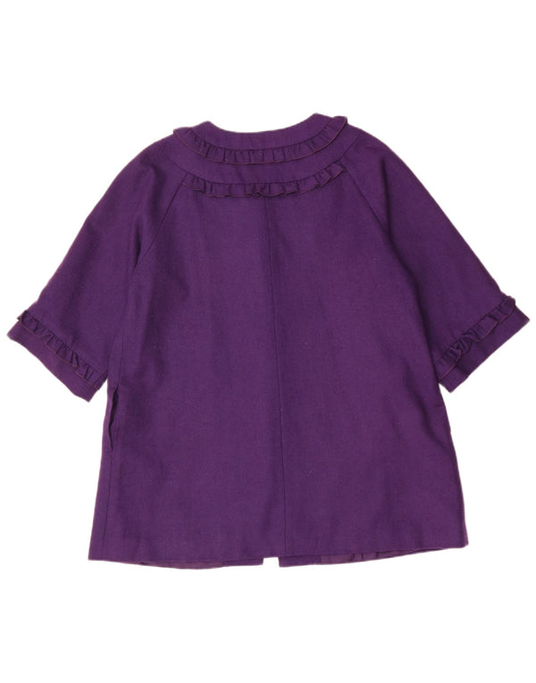 Darling Veste blazer à manches 3/4 et 2 boutons pour femme UK 18 XL en laine violette