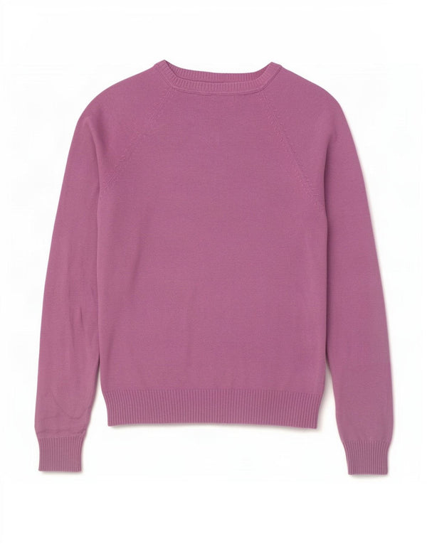 Zara Pull col V pour femme UK 10 Petit Violet Coton