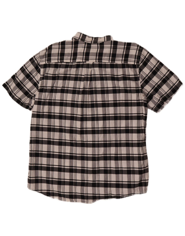 Hurley Chemise à manches courtes pour homme XL en coton à carreaux blanc