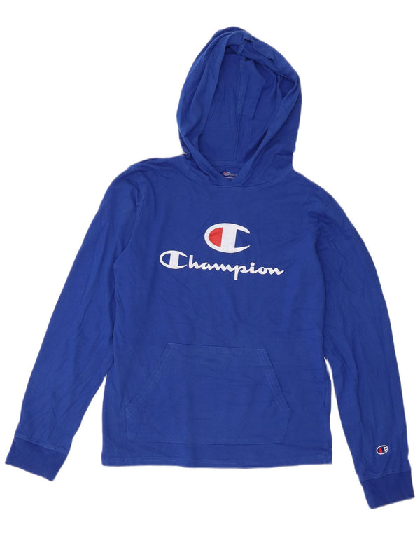 Champion Pull à capuche graphique pour garçon 13-14 ans XL Bleu Coton