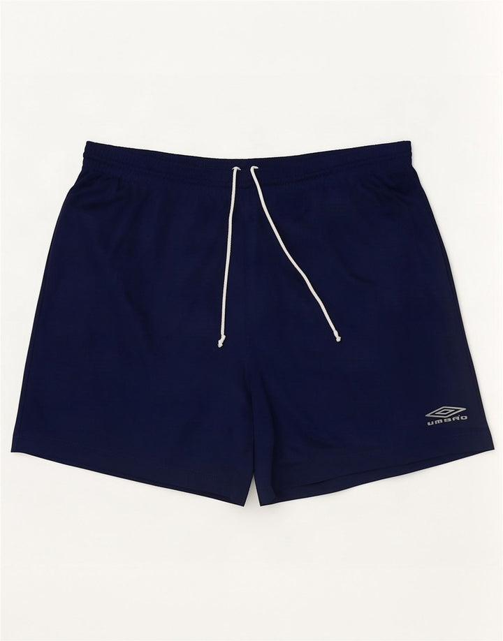 Umbro Short de Sport Homme Large Bleu Marine à Fines Rayures