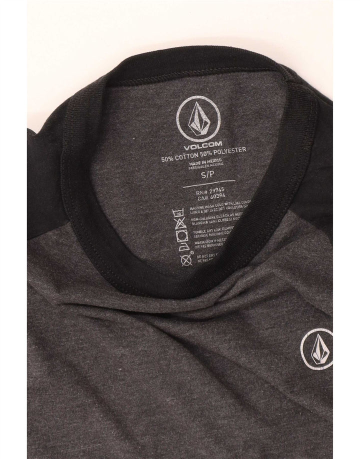 Volcom Haut Femme Manches 3/4 UK 10 Petit Gris Colorblock Coton
