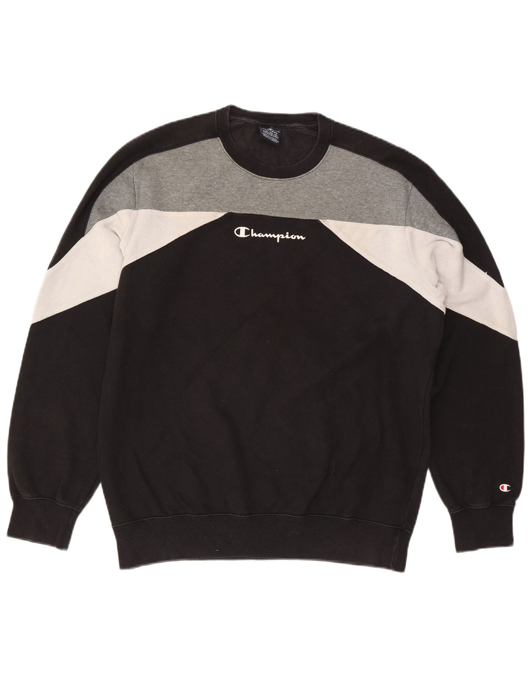 CHAMPION Sweat-shirt graphique pour homme XL en coton color block noir