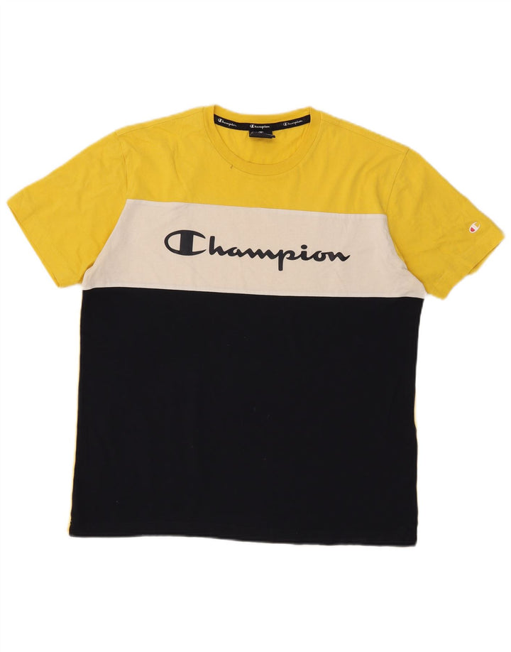 Champion T-Shirt Graphique Homme Noir Moyen Colourblock