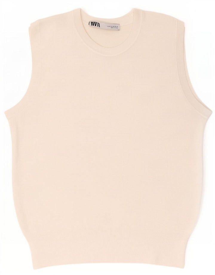 Zara Femme Débardeur UK 12 Medium Blanc Viscose