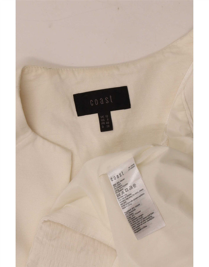 Coast Veste Boléro Ouverte à Manches 3/4 pour Femme UK 12 Viscose Blanche Moyenne