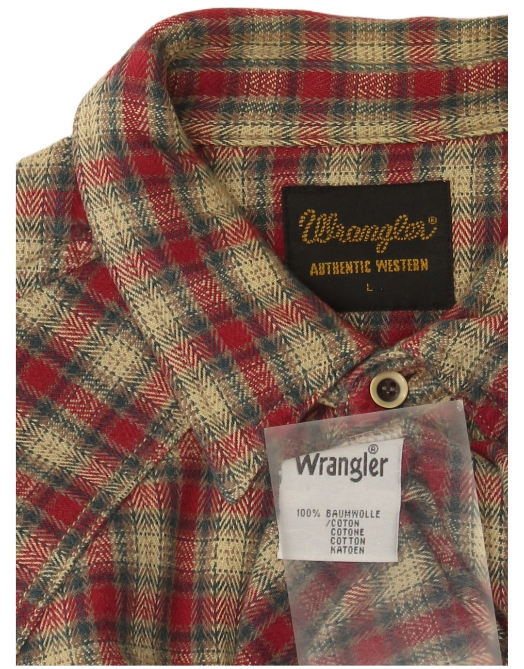 Wrangler Chemise en flanelle pour homme en coton à grands carreaux rouges