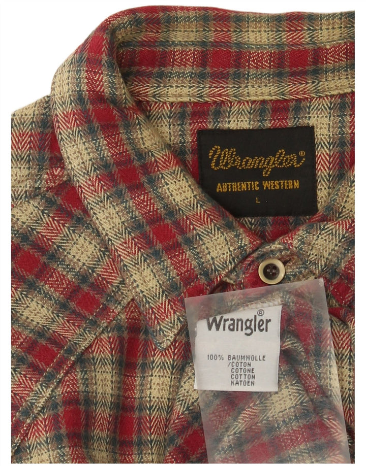Wrangler Chemise en flanelle pour homme en coton à grands carreaux rouges