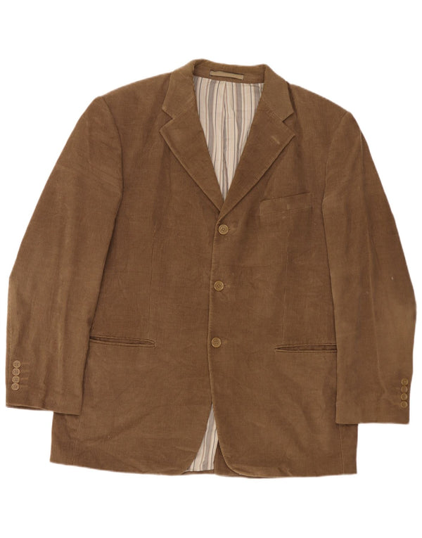 Marks & Spencer Veste blazer en velours côtelé à 3 boutons pour homme UK 42 Large Marron