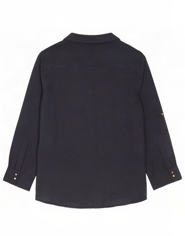 Zara Chemisier à manches 3/4 pour femme UK 14 Bleu marine moyen à pois