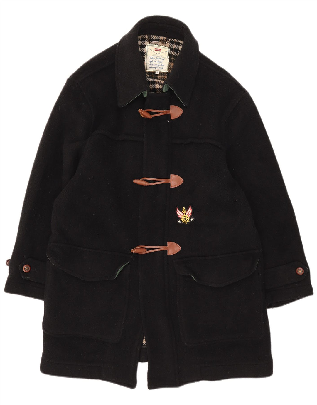 CARRERA Duffle Coat Homme UK 38 Laine Noir Moyen