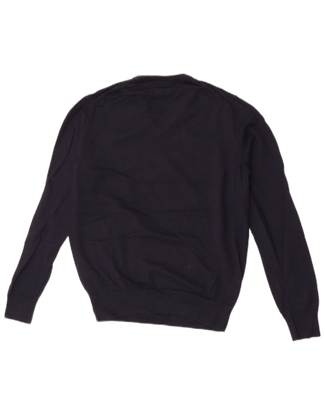 Zara Pull Col V Homme Bleu Marine Moyen Laine
