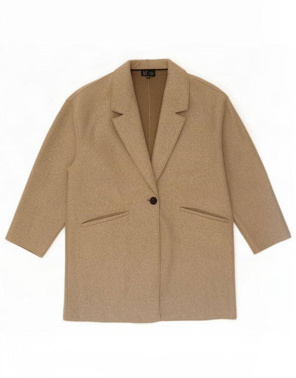 Zara Womens Trafaluc Pardessus UK 16 Large Beige Polyester