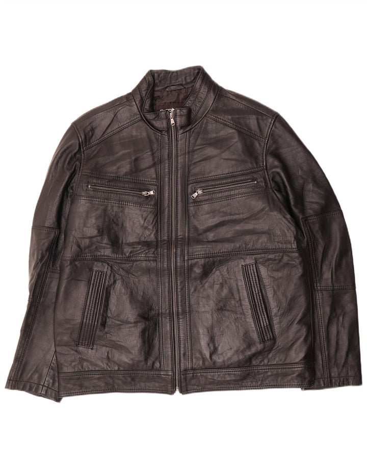 Derimod Expo Veste en cuir pour femme UK 20 2XL Cuir noir
