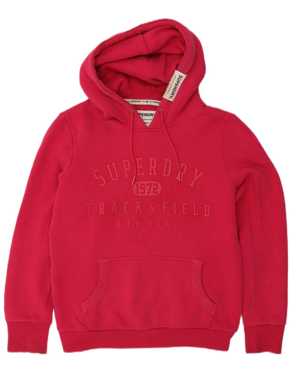 Superdry Pull à capuche graphique pour femme UK 12 Coton rose moyen