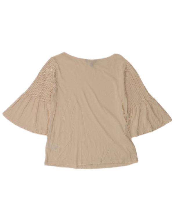 Ralph Lauren Haut à manches 3/4 pour femme UK 14 en coton blanc cassé moyen