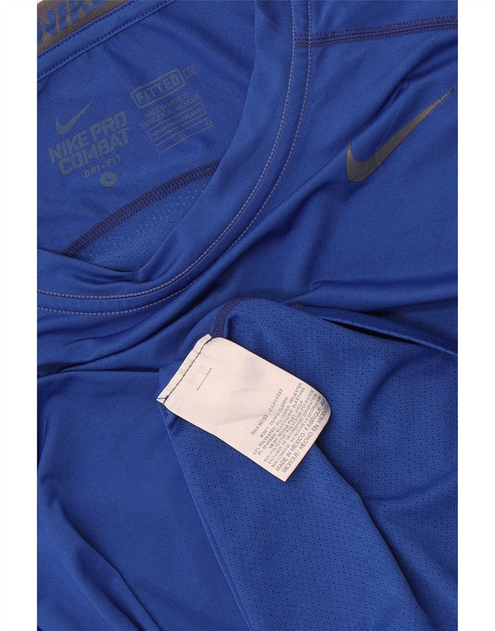 Nike Haut Dri Fit à manches longues pour homme Bleu Polyester