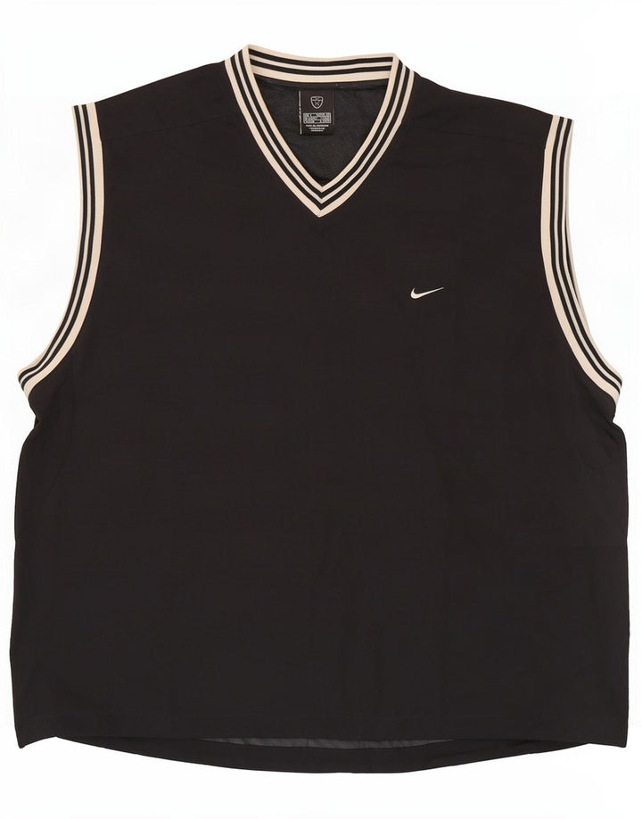 Nike Débardeur pour homme UK 42/44 Large Noir Nylon