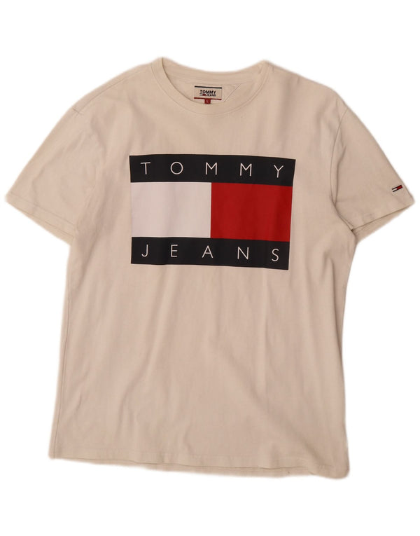 Tommy Hilfiger T-shirt graphique pour hommes, grand coton blanc