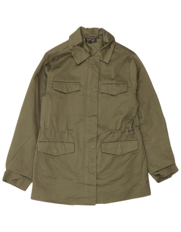 Topshop Veste utilitaire pour femme UK 8 Small Kaki Coton