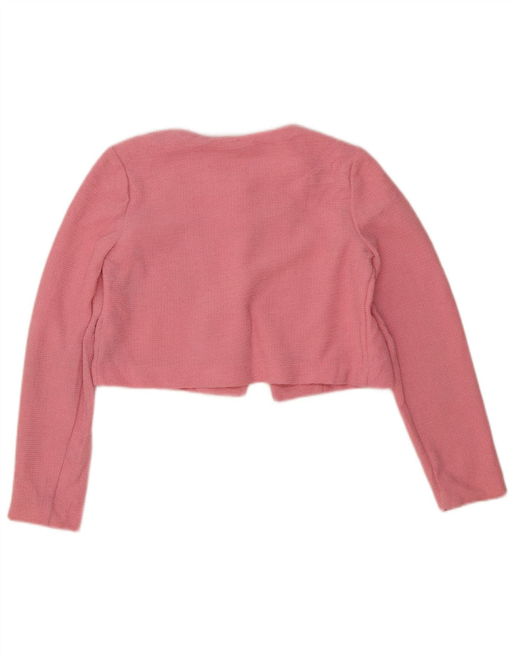 Zara Womens Crop Cardigan Sweater UK 10 Petit Rose Polyester