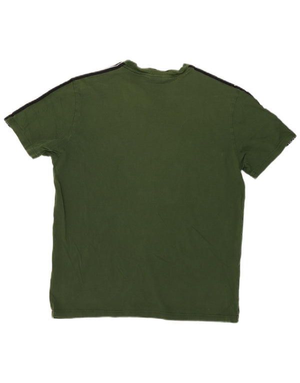 Champion T-Shirt Graphique Homme Vert Moyen Colourblock