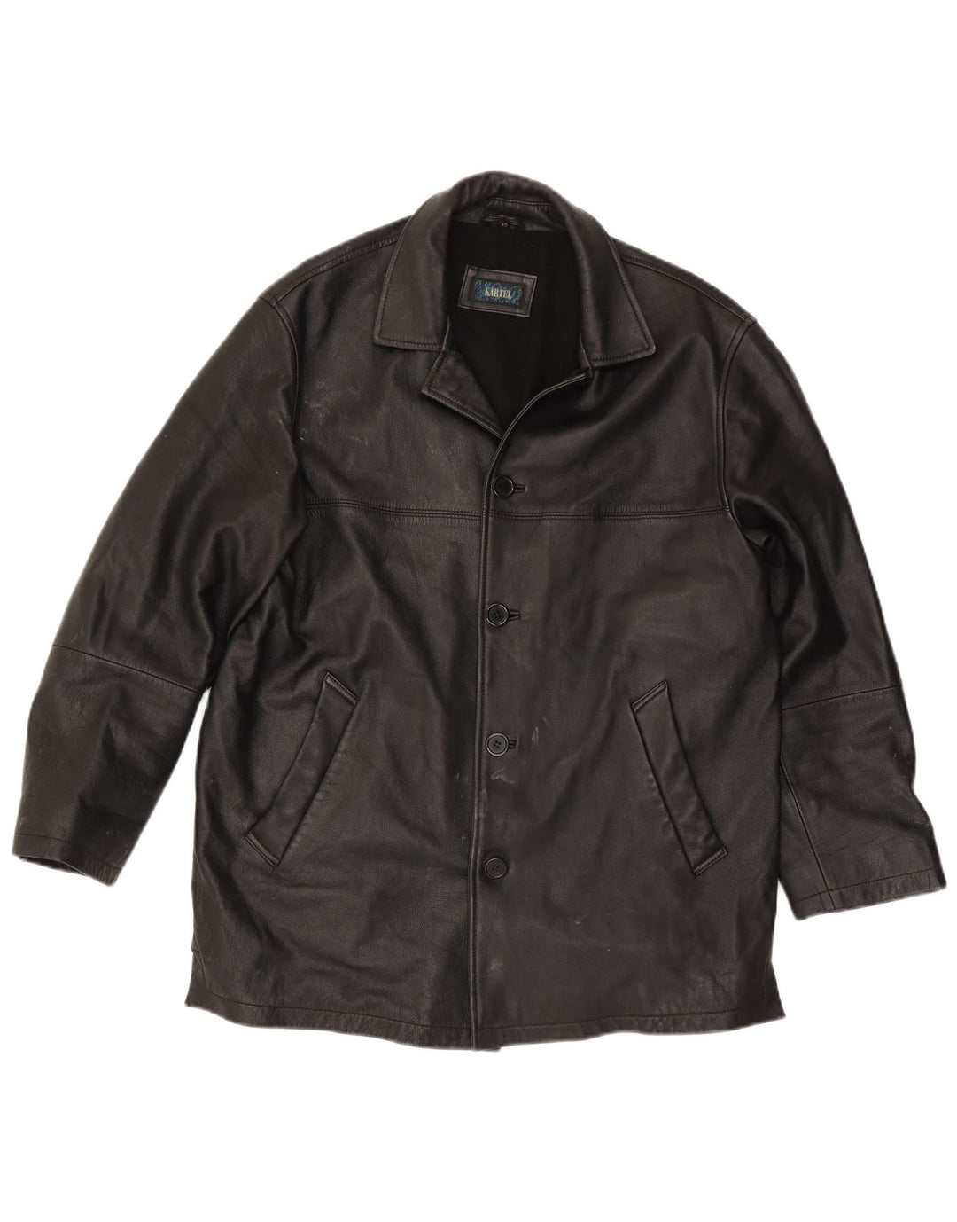 Kartel Veste en cuir pour homme UK 40 Large Noir