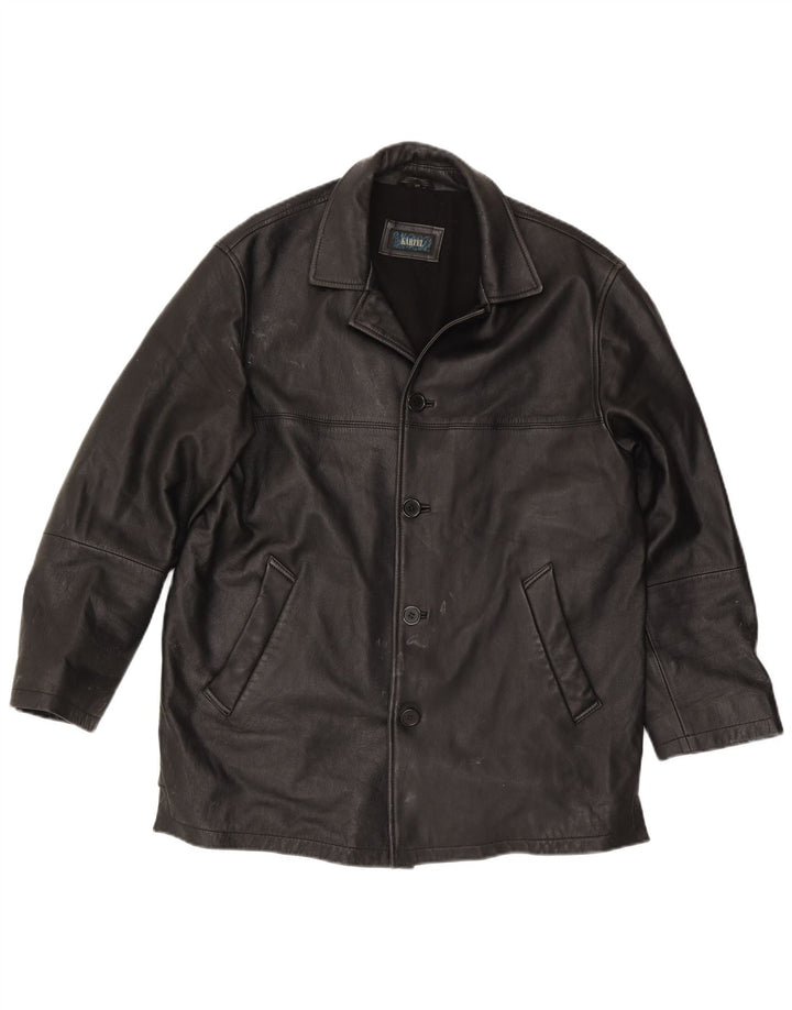 Kartel Veste en cuir pour homme UK 40 Large Noir