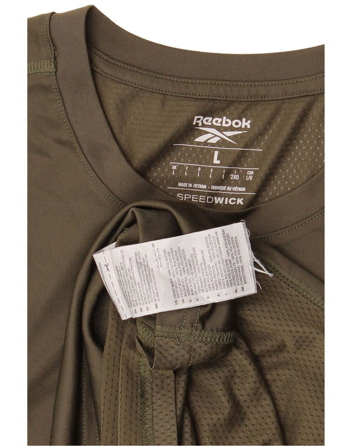 Reebok T-Shirt Homme Haut Large Kaki Polyester